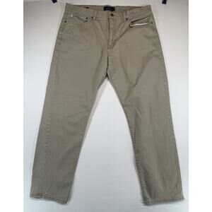 Lucky Brand Pants Men's 36x30 Khaki Tan 121 Slim Fit Straight Leg Stretch